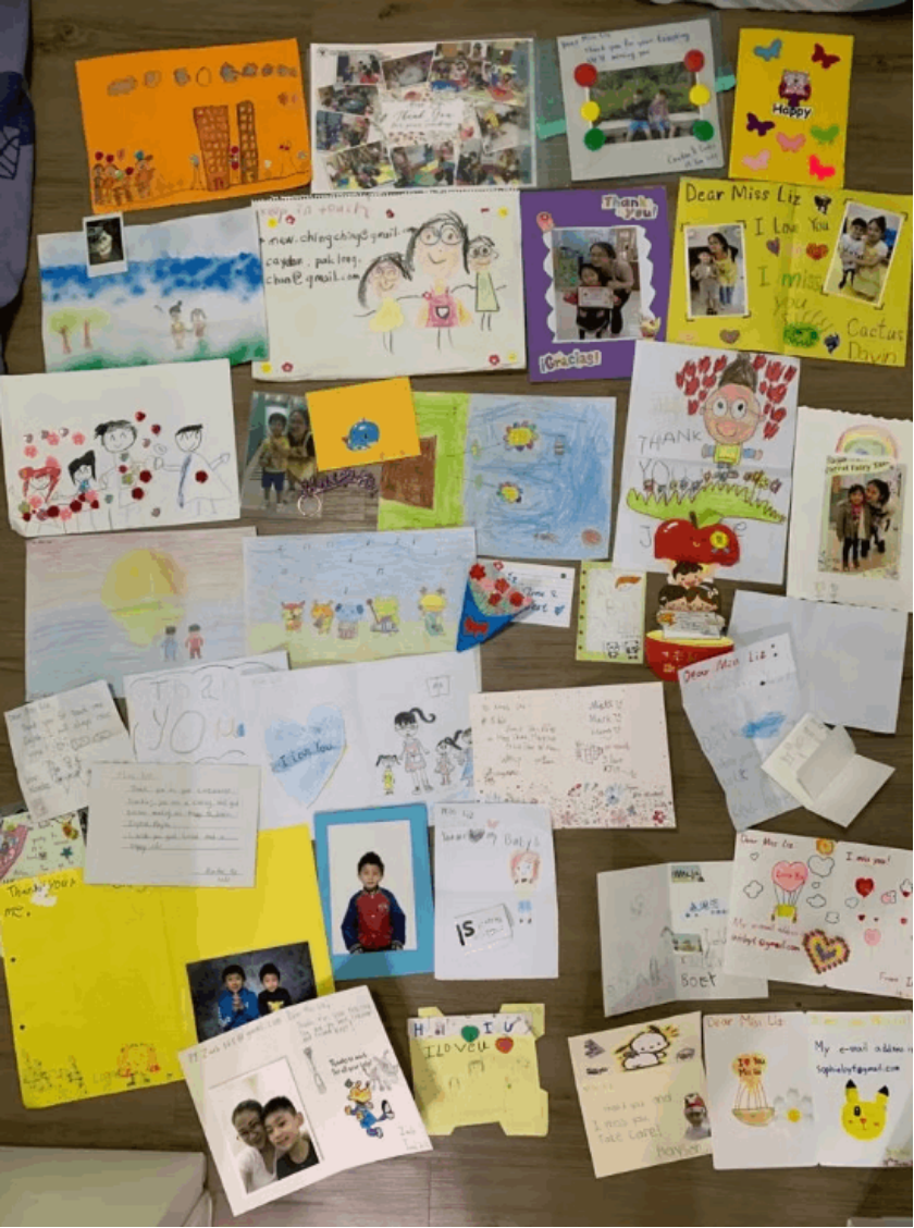 Thank-you cards and letters from parents and students