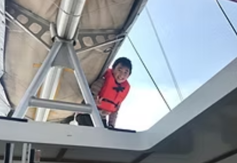 Lewis on a sailing trip